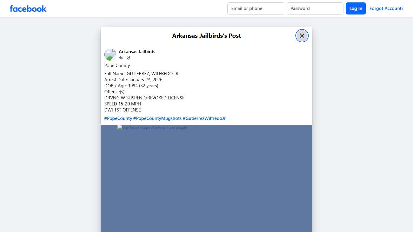 Pope County Full Name: GUTIERREZ,... - Arkansas Jailbirds Facebook